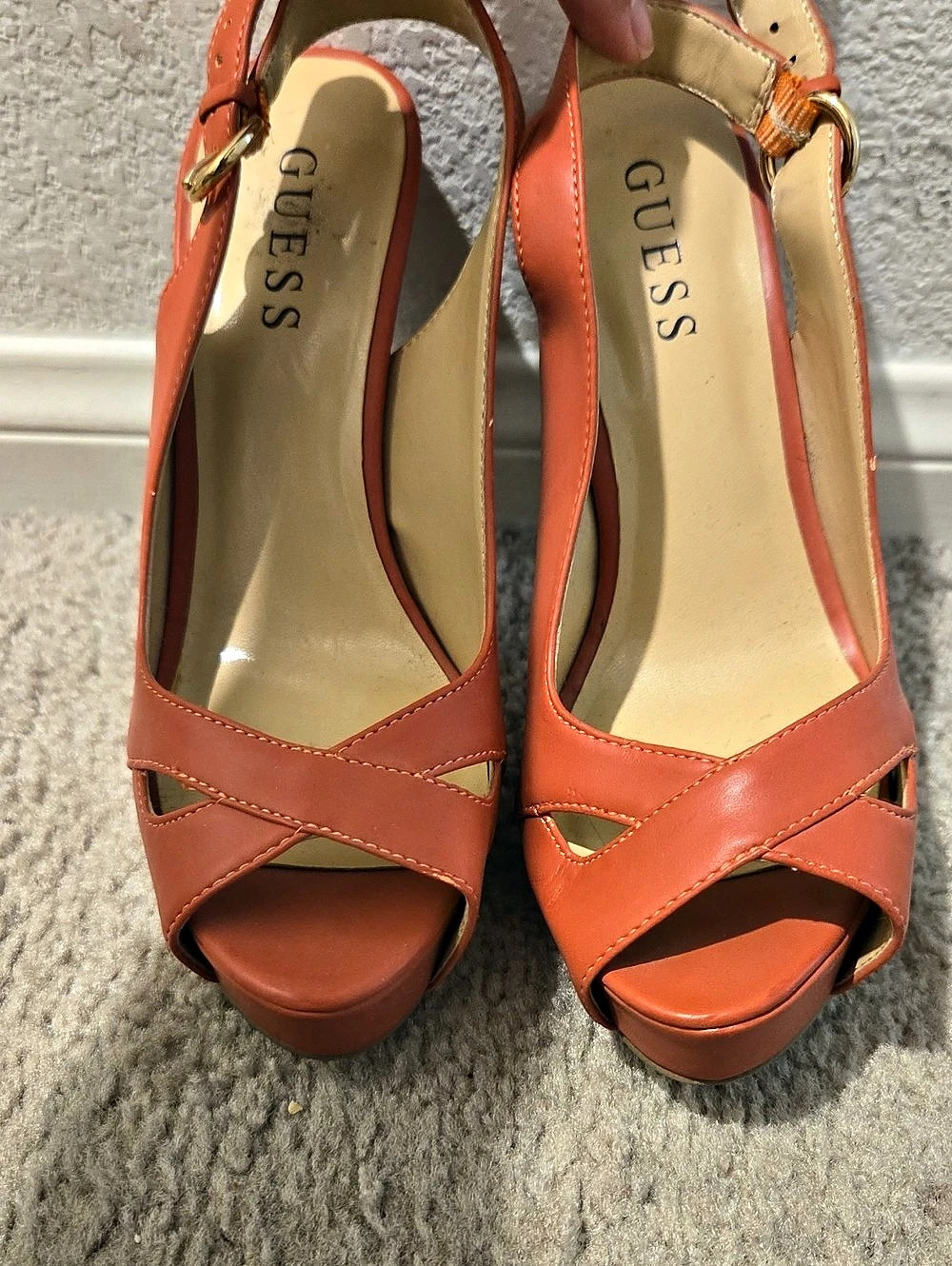 Guess Strappy Platform Heels